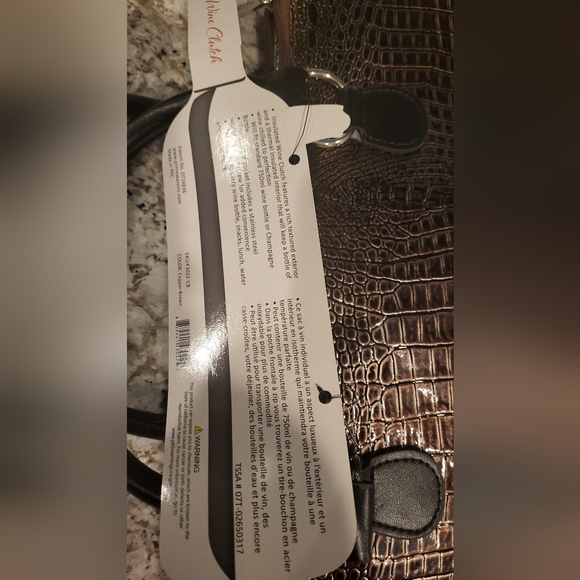 Insulated Wine Clutch With Opener. Concerts Or Picnics Brown Snakeskin Pattern - Picture 6 of 6